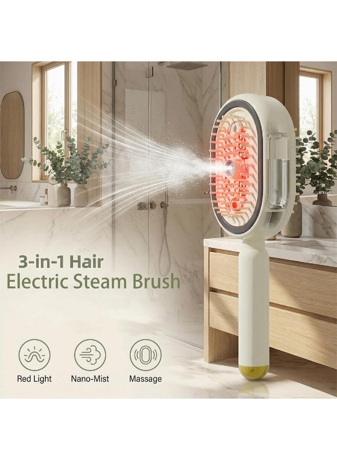 Electric Spray & Massage Hair Brush, 2026 Electric Steaming Massage Hair Care Brush, Rechargeable Detangling Electric Steam Brushs for Hair for Reduce Frizz, Nourishes Hairs, Anti-Static (Beige) - Image 2