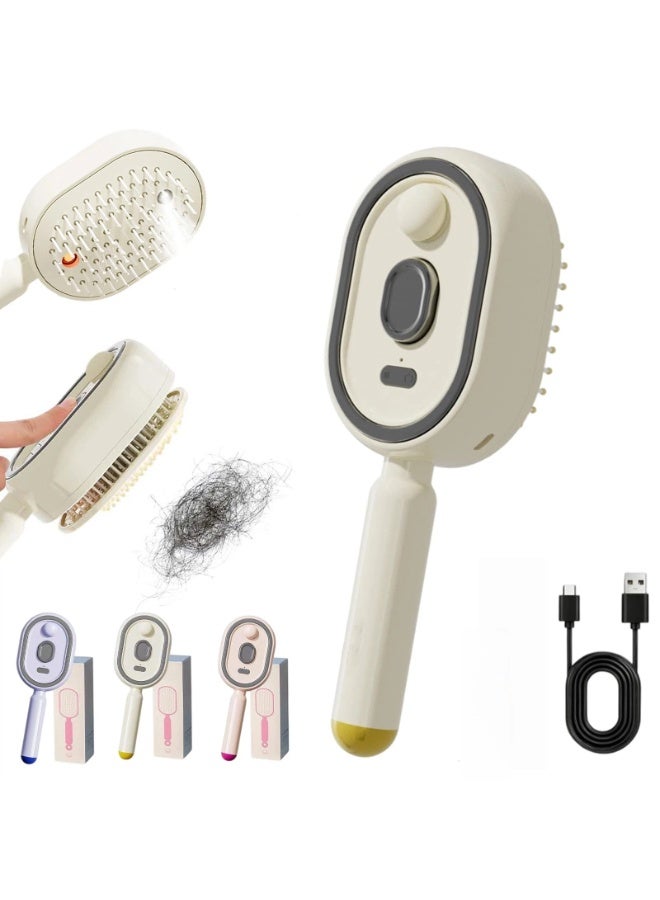Electric Spray & Massage Hair Brush, 2026 Electric Steaming Massage Hair Care Brush, Rechargeable Detangling Electric Steam Brushs for Hair for Reduce Frizz, Nourishes Hairs, Anti-Static (Beige) - Image 1