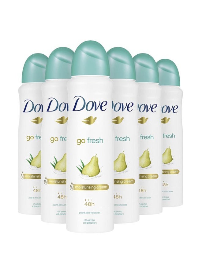 Dove Go Fresh Pear and Aloe Vera Scent Deodorant Spray 250ml (Pack of 6) - Image 1