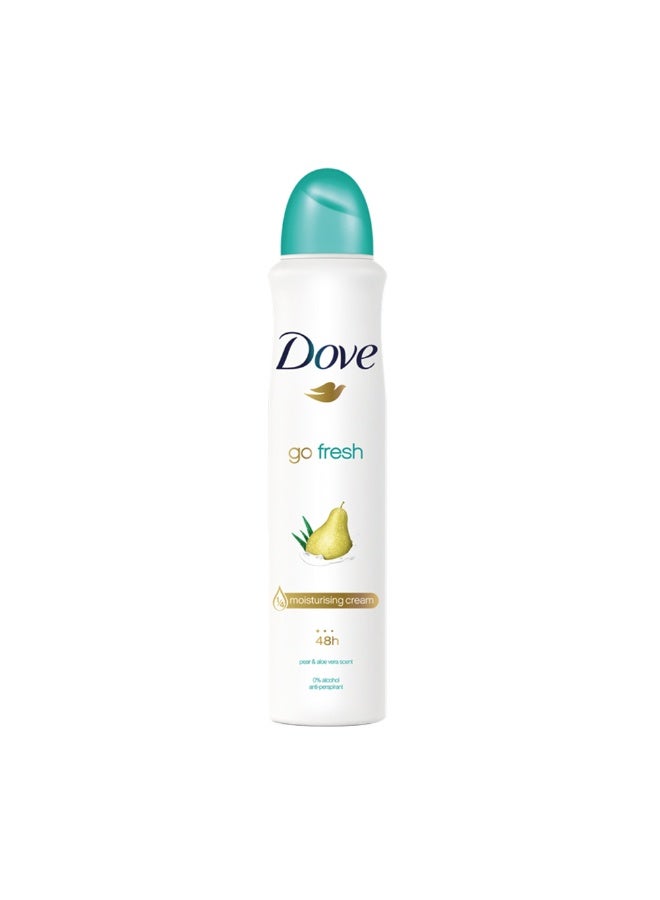 Dove Go Fresh Pear and Aloe Vera Scent Deodorant Spray 250ml (Pack of 6) - Image 2