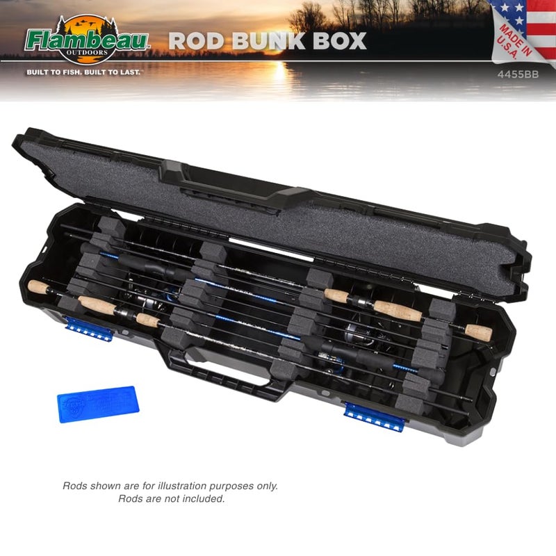 Flambeau Outdoors 4455BB Rod Bunk Box, Portable Fishing Rod Storage, Black - Image 2