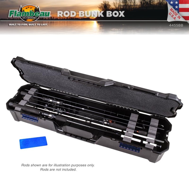 Flambeau Outdoors 4455BB Rod Bunk Box, Portable Fishing Rod Storage, Black - Image 3