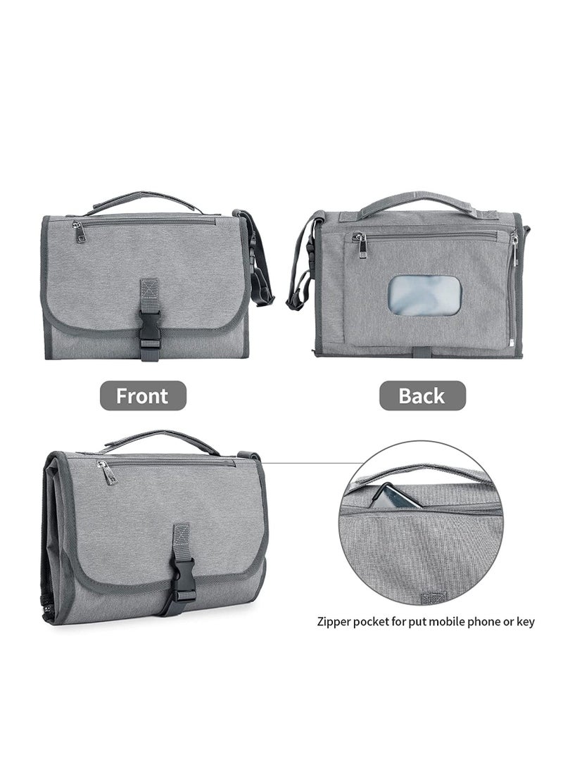 Y&D Baby Changing Pad Multifunctional Newborn Bag with Wipes Pocket Waterproof Portable Travel Infant Diaper Mat Compact Kit for Mom Dad Shower Gifts  - Image 3