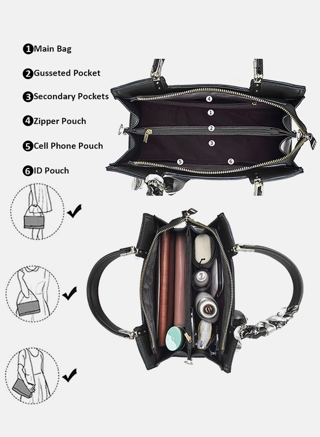 Handbags Purses for Women, PU Leather Tote Purse, Designer Handbag Shoulder Bag Top Handle Satchel Bags - Image 2