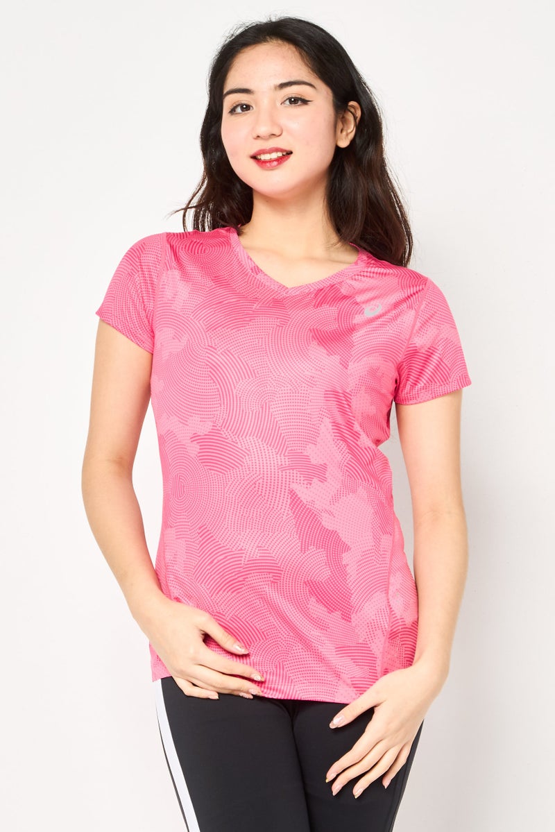 asics Women Sportswear Fit Short Sleeve Training T-Shirt, Pink - Image 1