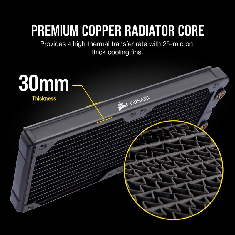 Corsair Hydro X Series XR5 280mm Water Cooling Radiator, Black - Image 4