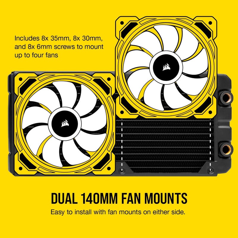 Corsair Hydro X Series XR5 280mm Water Cooling Radiator, Black - Image 3