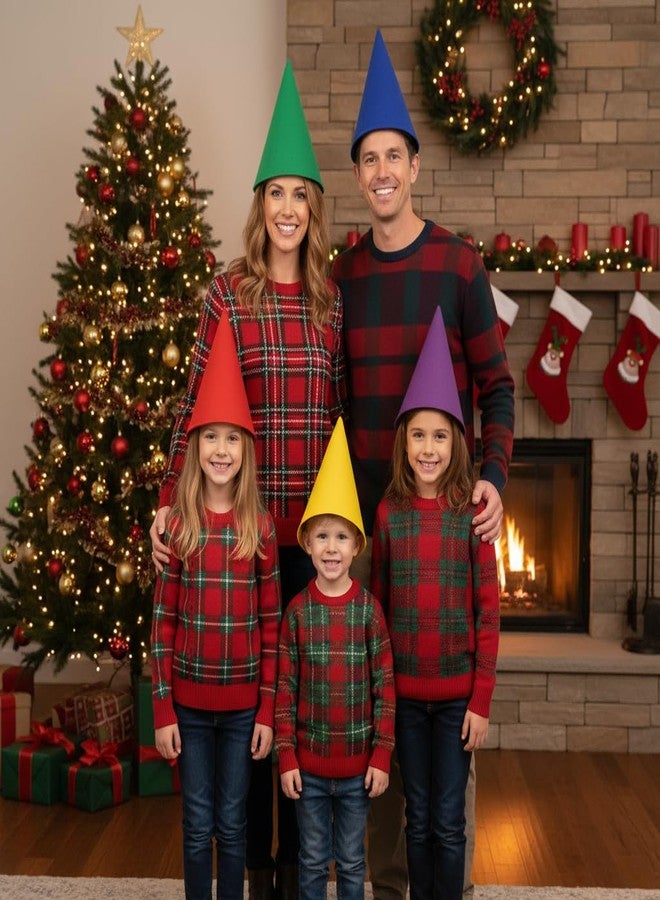 JECOMPRIS 7 Pcs Felt Cone Gnome Hats: Christmas Elf Hat Unisex Dwarf Costume Hats for Christmas Halloween Birthday Party Dress Up - Image 5