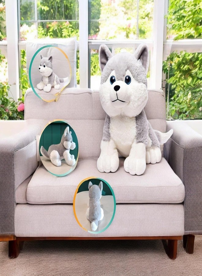 Stylbase Plush Husky Stuffed Animal Toy - Soft & Cuddly Gray and White Husky Dog Plush for Kids, Toddlers & Gifts - Image 5