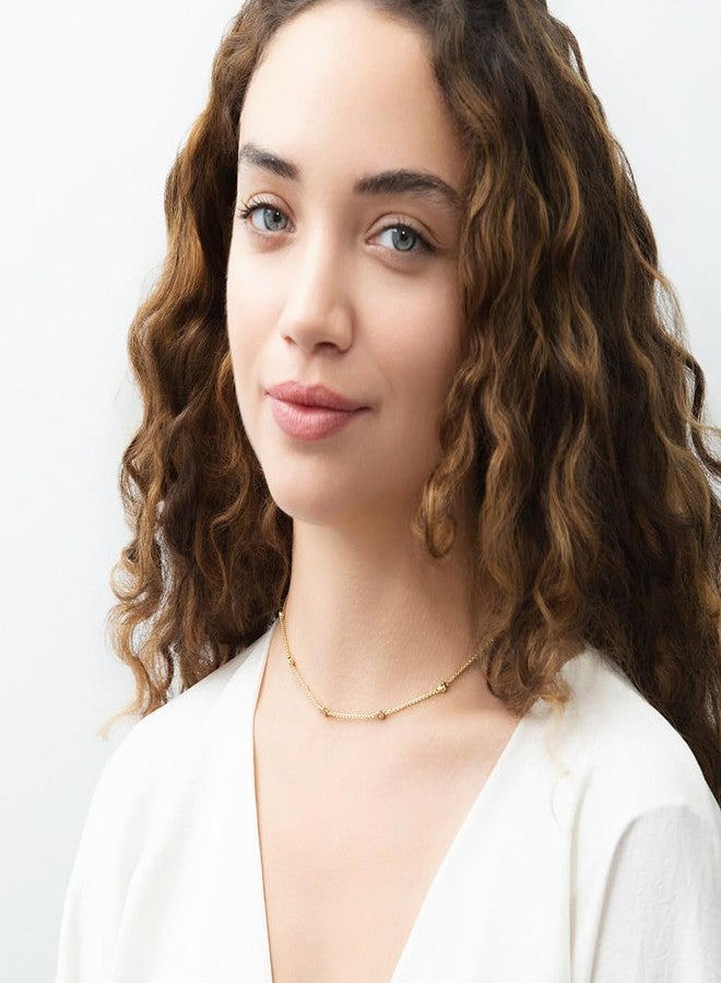 بيركيل قلادة بيريكل النسائية من الفضة الإسترليني المطلية بالذهب الأصفر والمرصعة بالزركونيا المكعبة، تُباع بالمتر. - Image 3