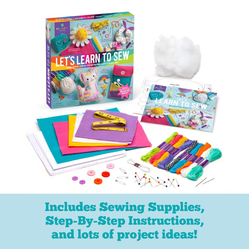 Craft Tastic Craft-tastic Let’s Learn to Sew – Mini Sewing Kit, Arts and Crafts, Art Supplies, Embroidery Kit for Beginners, Includes Sewing Supplies, Easy-to-Follow Instructions, Arts & Crafts, Ages 7+ - Image 2