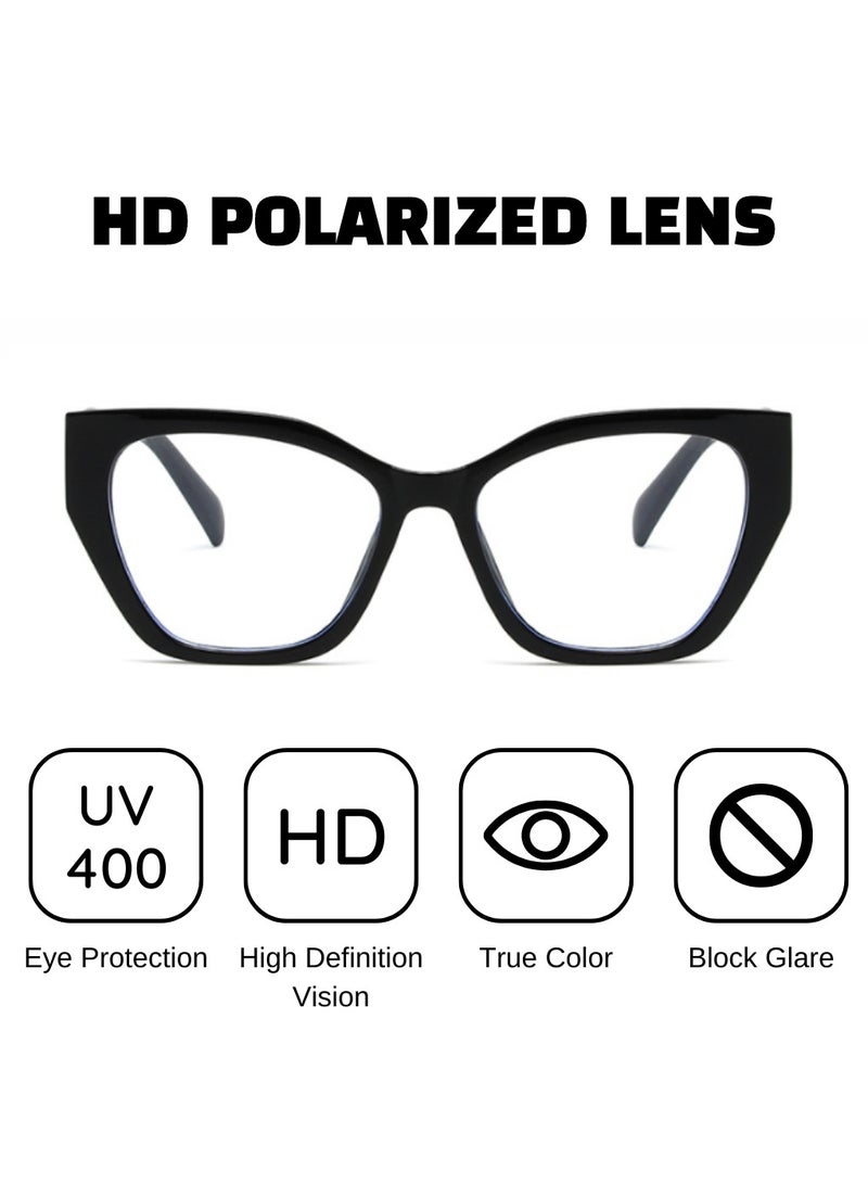 Urban Utility Blue Light Blocking Optical Eyeglasses - Stylish Butterfly Frames, Clear Lens, Polarized. Top-rated Bluelight Protection for Reading, Work, & Screen Time. Vintage-Inspired, Lightweight Design. - Image 4
