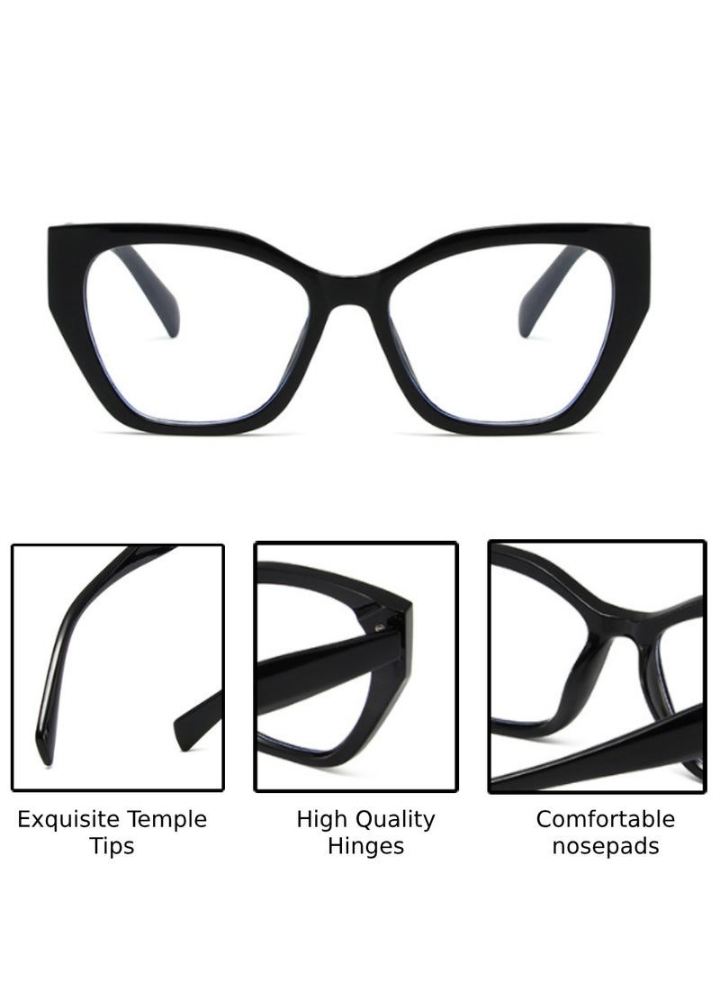 Urban Utility Blue Light Blocking Optical Eyeglasses - Stylish Butterfly Frames, Clear Lens, Polarized. Top-rated Bluelight Protection for Reading, Work, & Screen Time. Vintage-Inspired, Lightweight Design. - Image 3