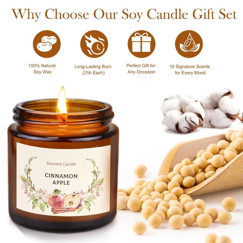 YINUO LIGHT Scented Candles Set for Women, Soy Wax Candle 10 Pack, Long Lasting Aromatherapy Candles Gifts for Home, Birthday, Motherâ€™s Day, Thanksgiving & Holidays - Image 2