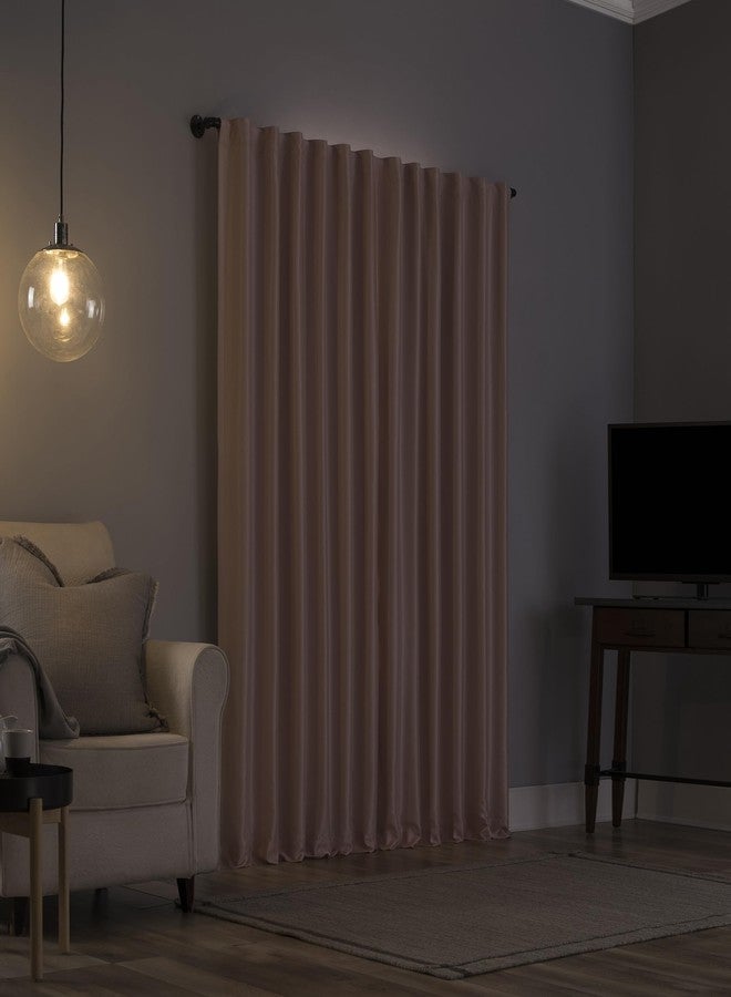 Sun Zero Greyson Faux Dupioni Silk Thermal Extreme Total Blackout Back Tab Curtain Panel, 50" x 84", Blush Pink - Image 2