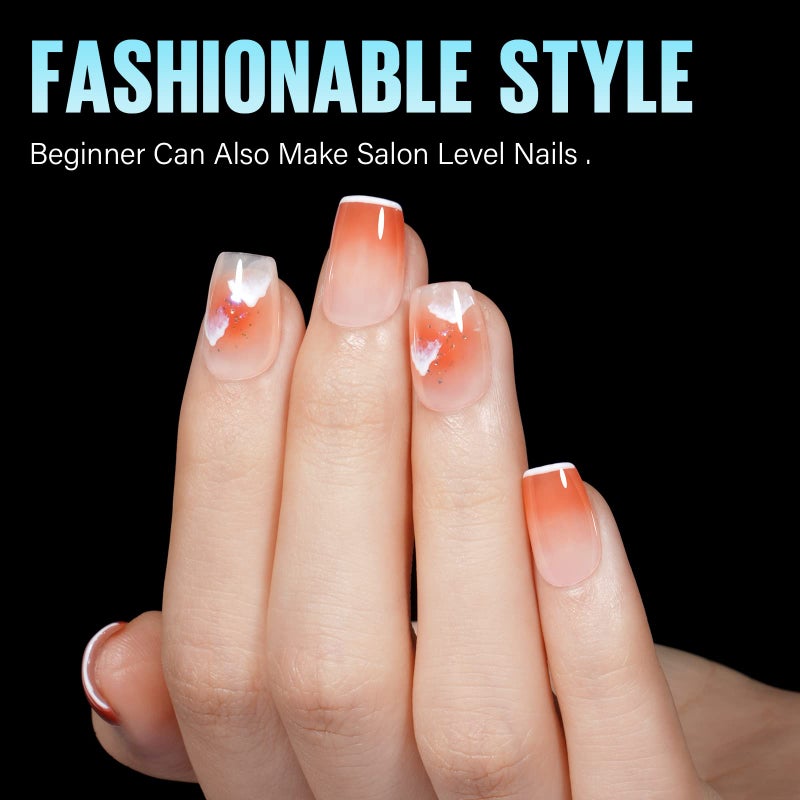 TOMICCA نصائح أظافر تومايكا القصيرة جدًا 240 قطعة 15 حجم تغطية كاملة أظافر جل، نصائح أظافر أكريليك جل ناعمة لتمديد الأظافر - Image 5