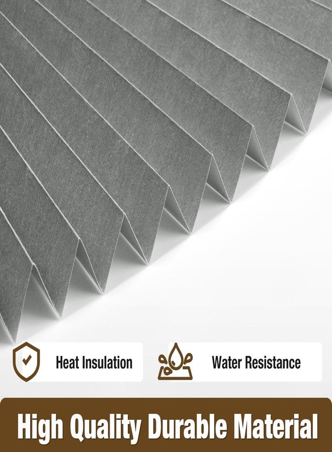 Zipcase 6 Pack Window Blackout Shades, 65% Shading Cordless Light Filtering Pleated Paper Shades, 36 in x 72 in(Fits Windows 19”- 36”), Grey - Image 3