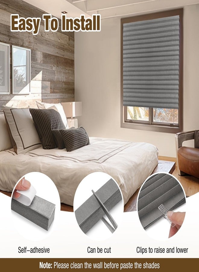 Zipcase 6 Pack Window Blackout Shades, 65% Shading Cordless Light Filtering Pleated Paper Shades, 36 in x 72 in(Fits Windows 19”- 36”), Grey - Image 4