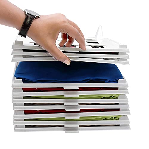 POOMPARA AntiWrinkle Stackable Cloth and FileReceipt Board Wardrobe Organizer Trays with Plastic Dividers White 41cm x 29cm Pack of 10 Sheets Cloth organizer - Image 1