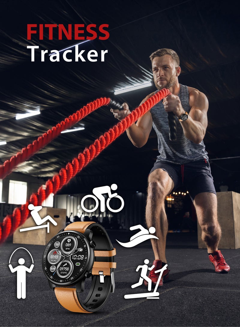 TOUCHMATE Fitness Smartwatch with Bluetooth Calling with Extra Leather Strap Worth AED 29 - Image 3