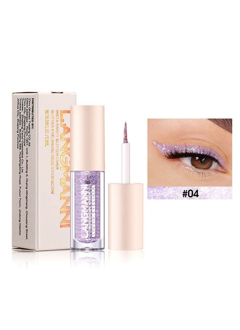 Liquid Glitter Eyeshadow, Long Lasting Quick Drying, Easy to Apply, Loose Bling Glitter Diamond Pigmented Glue for Eye Crystals Makeup 04