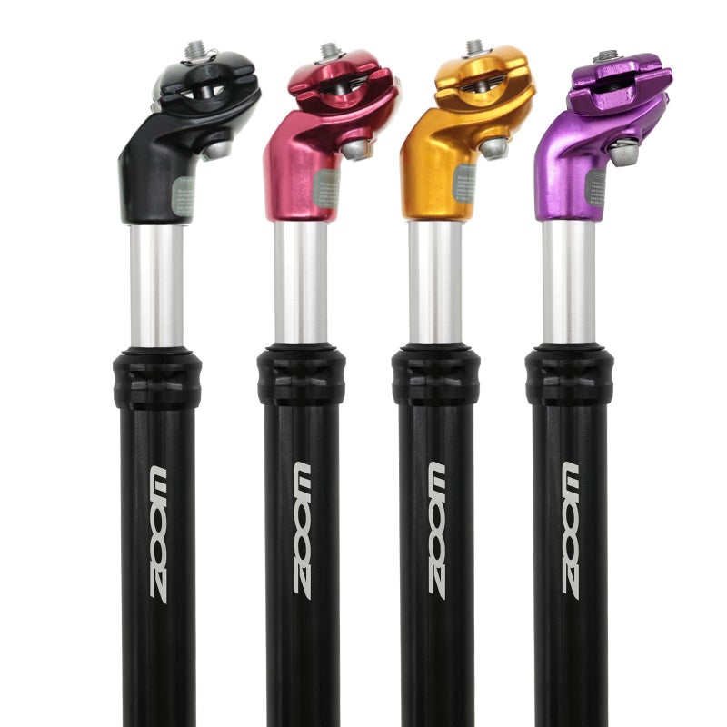 DJC Components DJC Bike Suspension Seatpost Shock Absorber Damper Post 27.2 30.9 31.6 mm, Lightweight Aluminum Body(Black Head,30.4mm(by Shim Adapter)) - Image 1