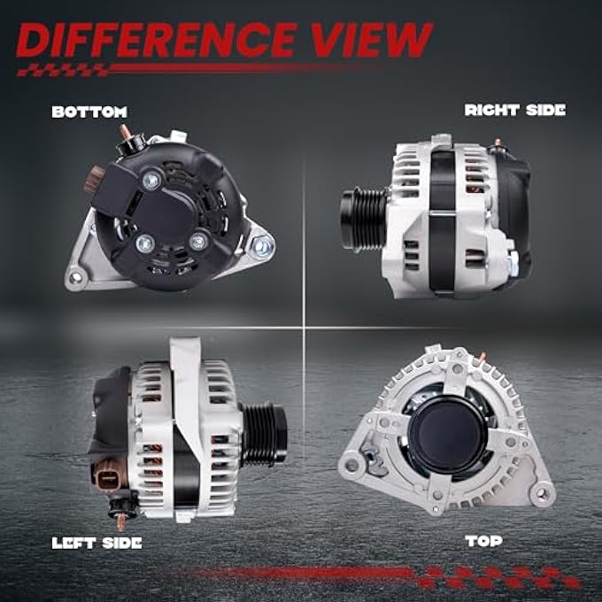 TSSLIIN High Output Alternator Upgraded For/Toyota Camry 2012-2015 For/RAV4 2009-2012 For/Scion tC 2011-2016 L4 2.5L 12V 100Amp CW 6-Groove Pulley 27060-36010 104210-2340 - Image 5