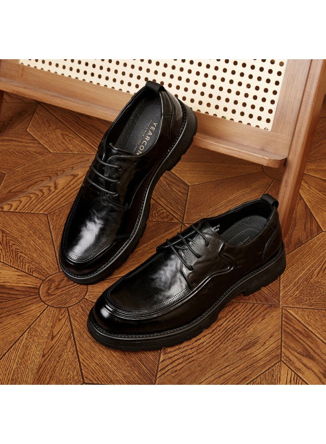 یاركون 【leap Month Shoes】أحذية دربي رجالية للخريف من الجلد، أحذية مكتب عادية مريحة للتنقل، أحذية رسمية من الجلد الطبيعي للمكتب - Image 4