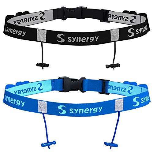 Synergy Running/Triathlon Race Day Number Belt 2-Pack (Black/Blue 2-Pack) - Image 1