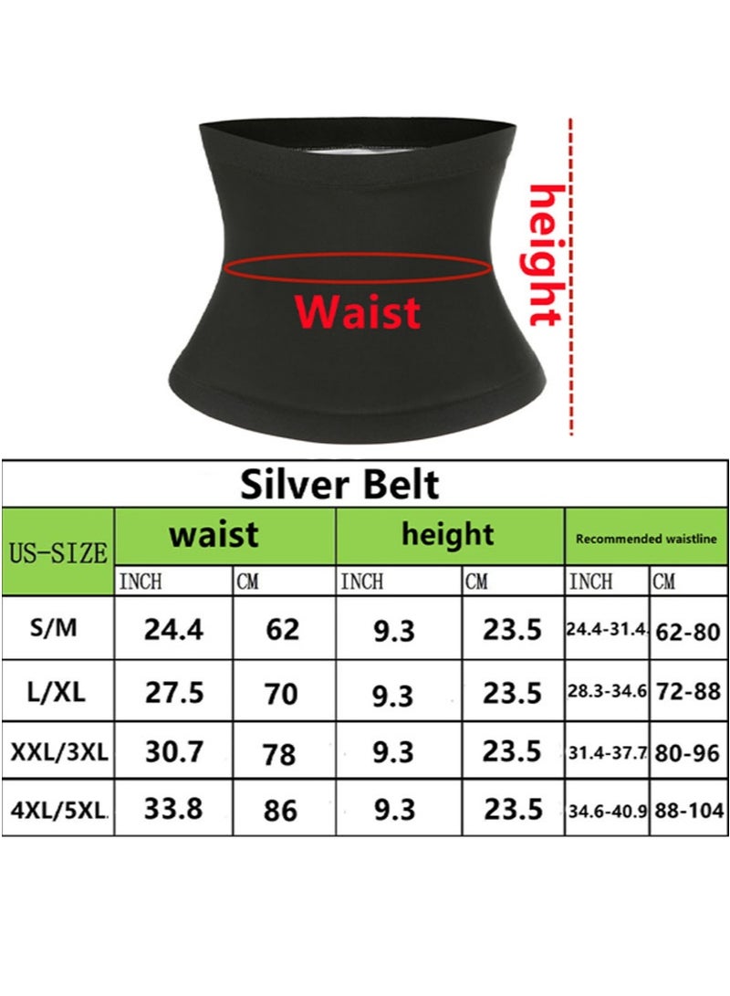 Apustim Men's Waist Shaper for Weight Loss, Abdominal Training，Sweating Workout，Body Shaping，Neoprene-Free Slimming Sauna Belt （Silver） - Image 2