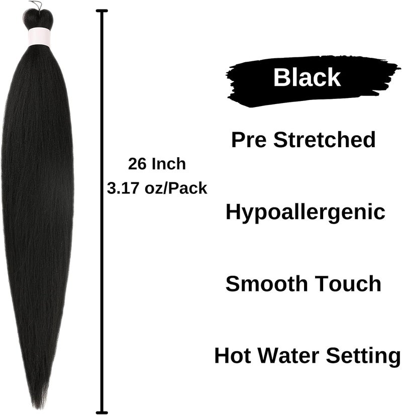 Leticia Black Bohemian Braiding Hair Bohemian Braids Hair 26 Inch For Bohemian Braids Synthetic Bohemian Braiding Hair - Image 2