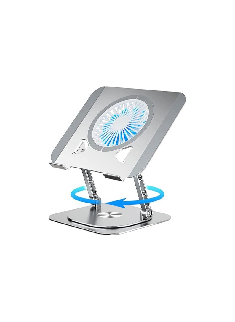 Generic Laptop Stand with Cooling Fan, 360° Rotating Base, Adjustable Height up to 10" – Compatible with 10 to 17-Inch Laptops  - Image 1