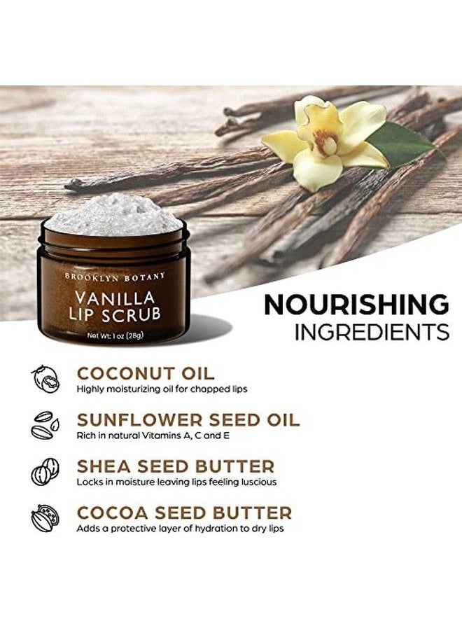 Brooklyn Botany - Lip Scrub Exfoliator 1 Oz Lip Moisturizer For Dry Lips And Chapped Lips Gentle Lip Exfoliator For Smooth And Brighter Lips Vanilla Flavor - Image 1