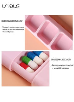 Unique 3 Packs Travel Pill Organizer 3 Times a Day Pill Box Organizer for Pills Vitamin Fish Oil Supplements, Matte Surface, Sealed and Waterproof  - Image 5
