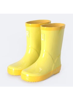 Generic Kids Rain Boots Non-Slip Reflective Waterproof Yellow 