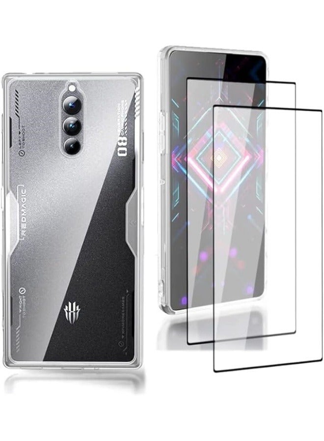 Compatible with ZTE nubia Red Magic 8 Pro,[Anti-scratch] Transparent PC + Soft TPU Protective Case, with [2-Pack] Screen Protector for Red Magic 8 Pro - Image 1