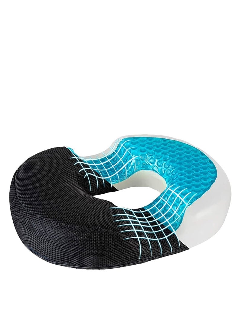 Relax Smart Memory Foam Seat Cushion Cooling Gel Seat Cushion Massage Seat Cushion Anti Hemorrhoid Pillow Back Orthotics Comfortable Coccyx Bone Pillow Office Car Chair Seat Cushion  - Image 1