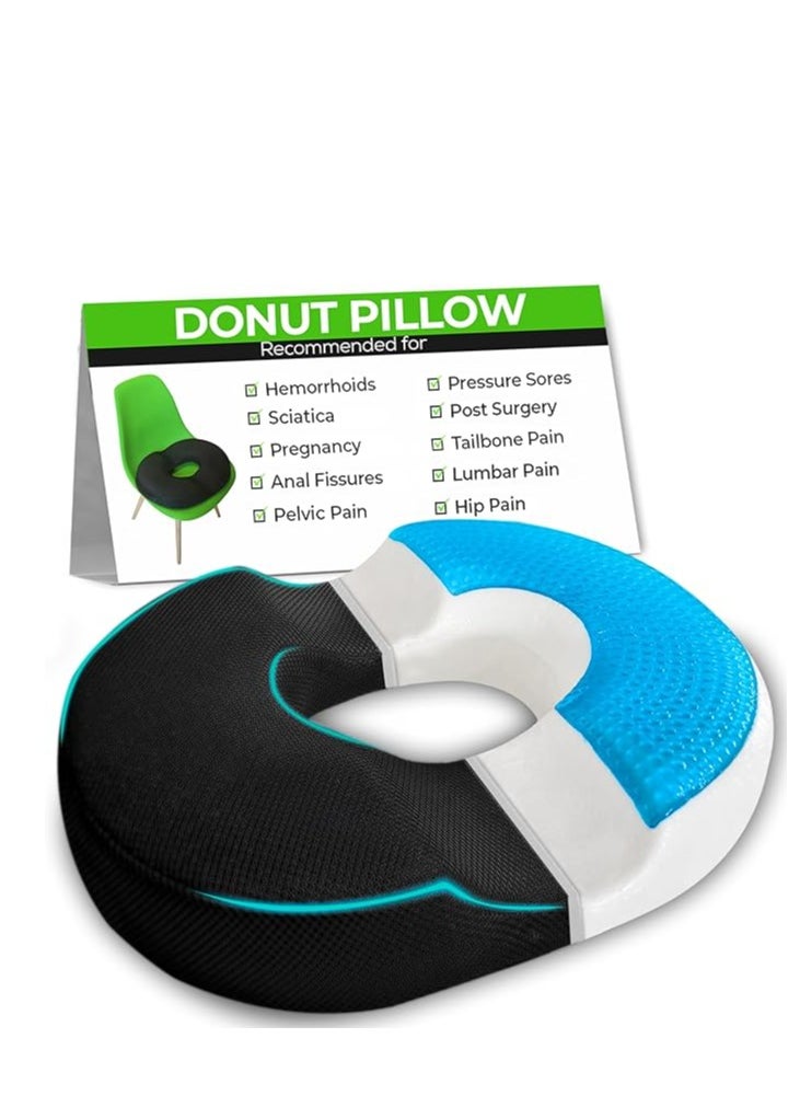 Relax Smart - Memory Foam Seat Cushion Cooling Gel Seat Cushion Massage Seat Cushion Anti Hemorrhoid Pillow Back Orthotics Comfortable Coccyx Bone Pillow Office Car Chair Seat Cushion - Image 1