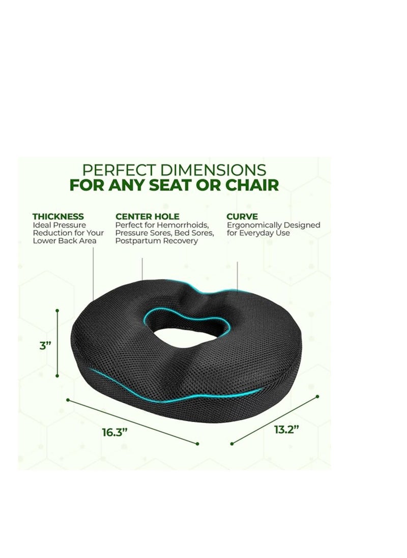 Relax Smart - Memory Foam Seat Cushion Cooling Gel Seat Cushion Massage Seat Cushion Anti Hemorrhoid Pillow Back Orthotics Comfortable Coccyx Bone Pillow Office Car Chair Seat Cushion - Image 1