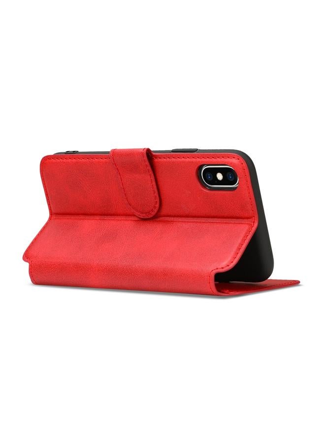 اس-توب جراب لهاتف iPhone XS Max مصنوع من جلد العجل مع مشبك مغناطيسي وغطاء جلدي أفقي قابل للطي مع حامل وفتحات للبطاقات ومحفظة وإطار للصور - Image 5