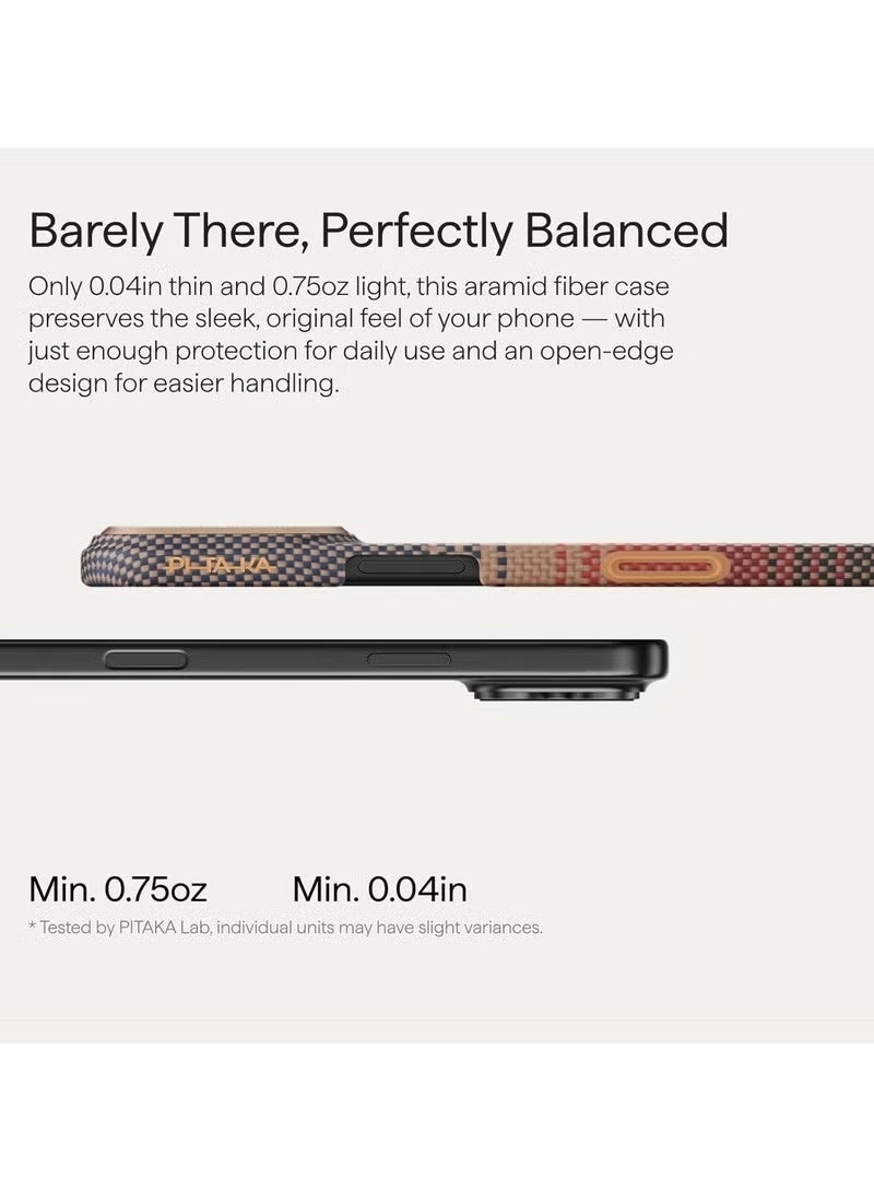 pitaka for iPhone 17 Pro Max Case 6.9" with Camera Control Button, Compatible with MagSafe, Ultra-Slim Case with Caseless Touch Feeling, 1500D Aramid Fiber Woven, Sunset - Image 2