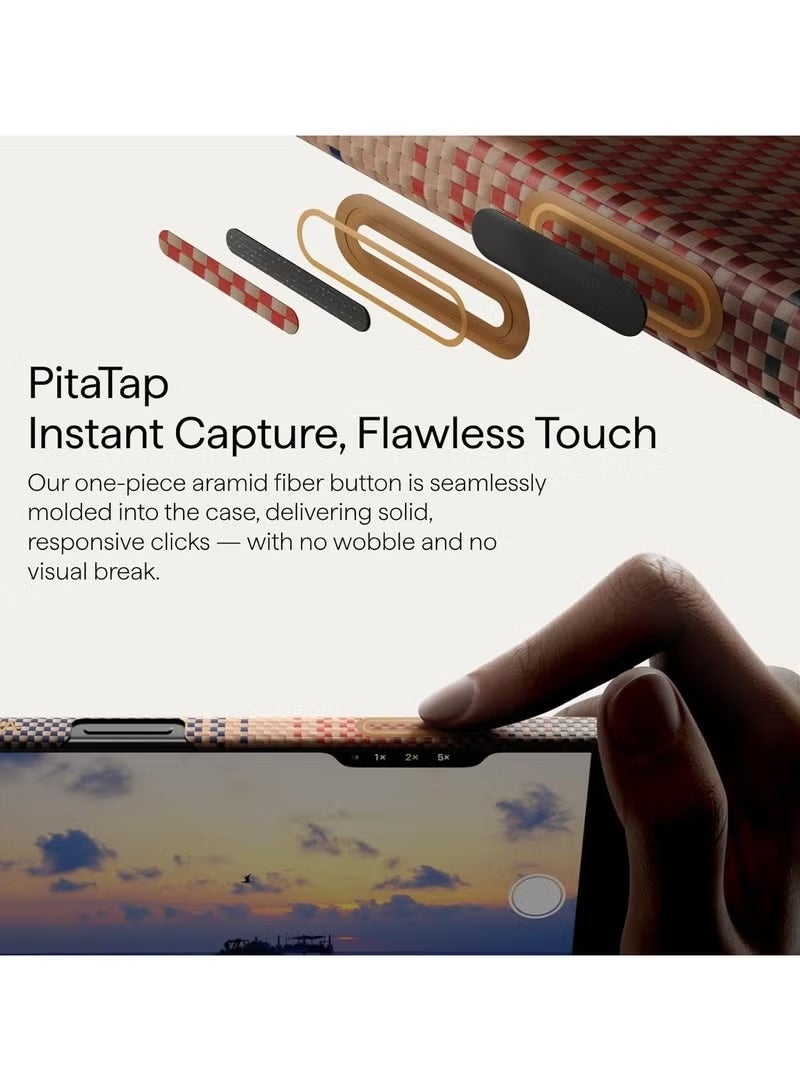 pitaka for iPhone 17 Pro Max Case 6.9" with Camera Control Button, Compatible with MagSafe, Ultra-Slim Case with Caseless Touch Feeling, 1500D Aramid Fiber Woven, Sunset - Image 4