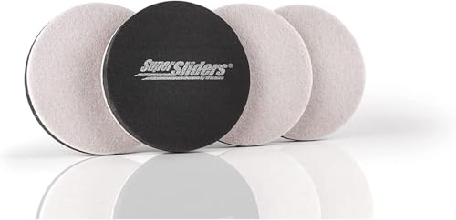 Super Sliders 3-1/2 Inch Round Felt Furniture Sliders for Hardwood Move Items Easily While Protecting Flooring from Scratches, 4 Pacl, Linen (4713495K) - Image 1