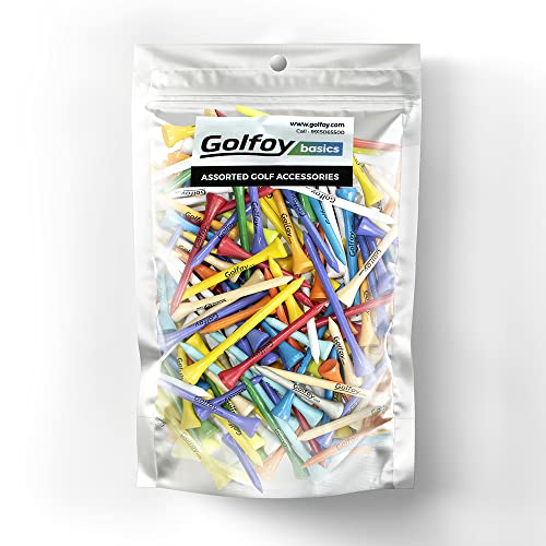 Golfoy Basics Assorted Mixed Colored Wooden Golf Tees (100 Count) - Image 1
