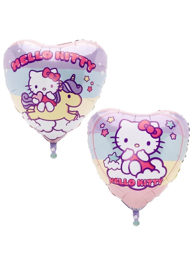 Toyland® 46cm (18") Double Sided Hello Kitty Character Heart Shaped Foil Balloon - Kids Party Decorations - Image 1