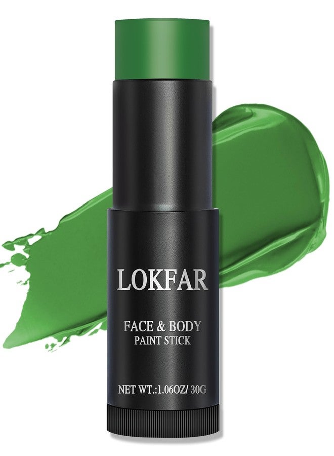LOKFAR Green Face Body Paint Stick, Football Baseball Eye Black Stick, Waterproof Full-Coverage Green Face Makeup for Halloween Witch Alien Camo Frankenstein Cosplay Makeup - Image 1