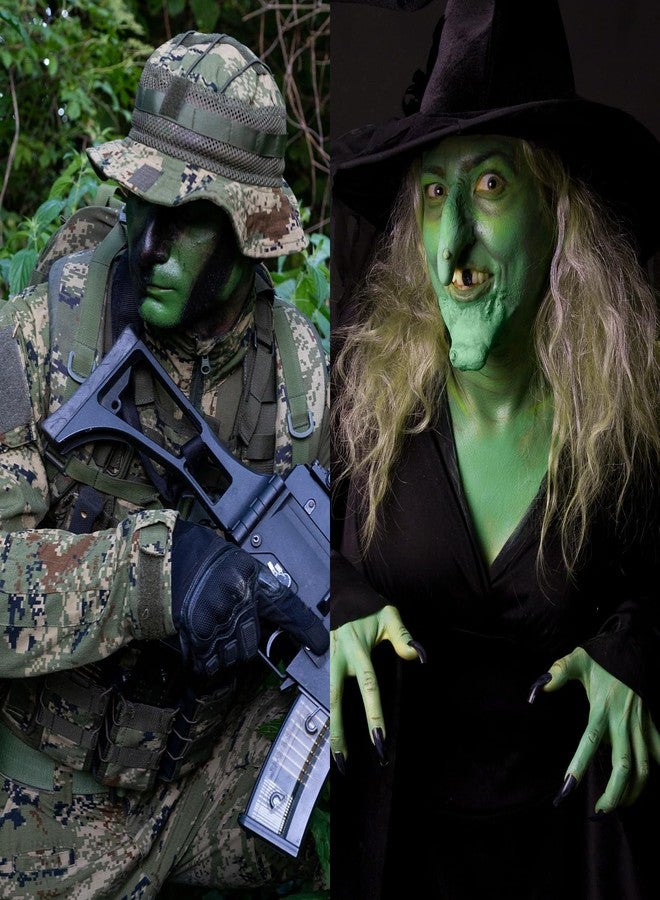 LOKFAR Green Face Body Paint Stick, Football Baseball Eye Black Stick, Waterproof Full-Coverage Green Face Makeup for Halloween Witch Alien Camo Frankenstein Cosplay Makeup - Image 4