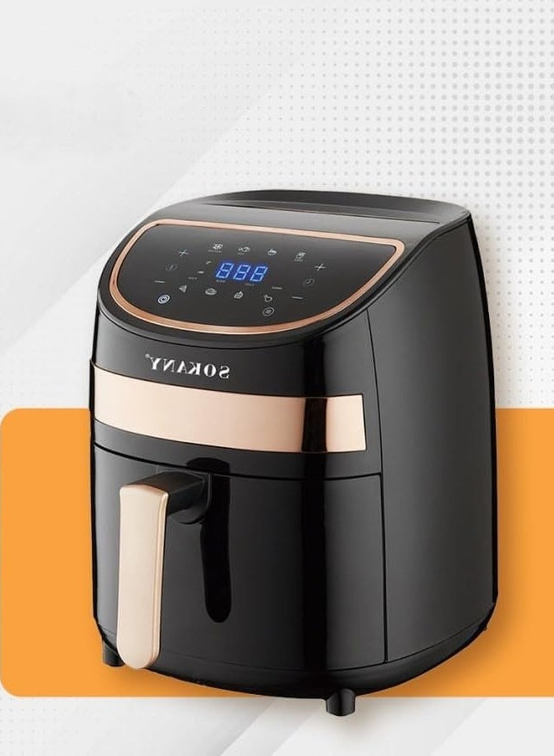 سوكاني قلاية بدون زيت سوكاني، 3.8 لتر، اسود وذهبي - Image 2