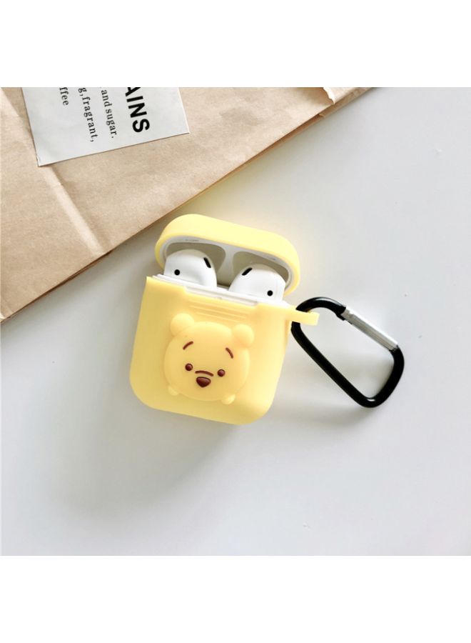 Cartoon Pattern Protective Charging Case Cover With For Apple AirPods 1/2 Yellow - Image 2