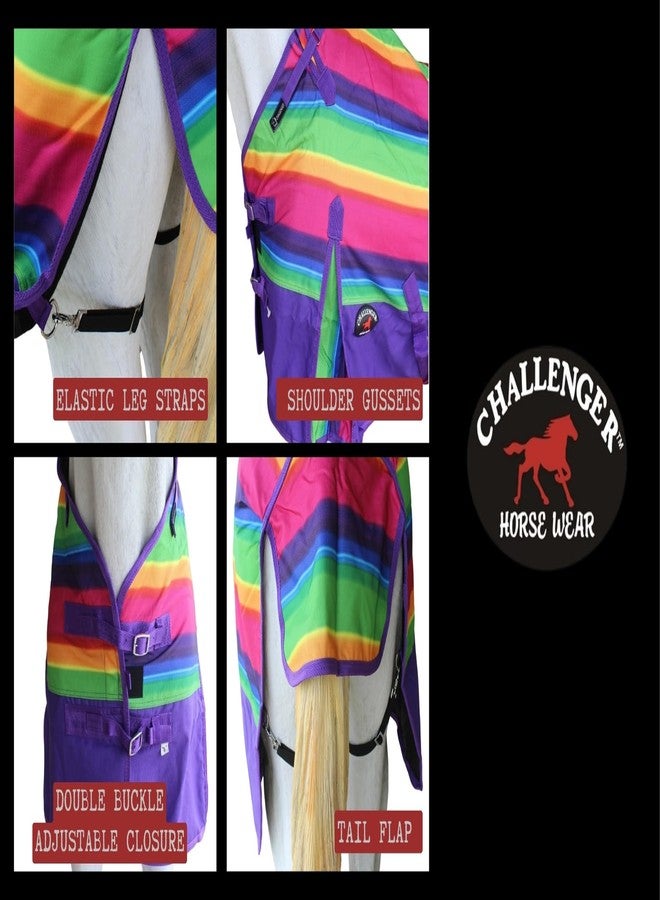 CHALLENGER 64" 1200D Turnout Lightweight Bellyband Rain Horse Winter Blanket Sheet 390B - Image 5